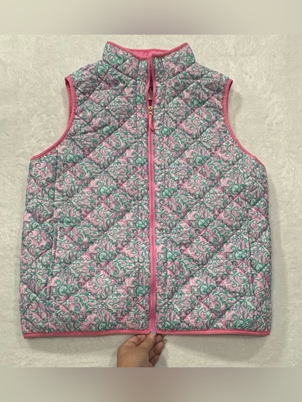 Stella Parker Collection Floral Quilted Full-Zip Vest Women’s Size M